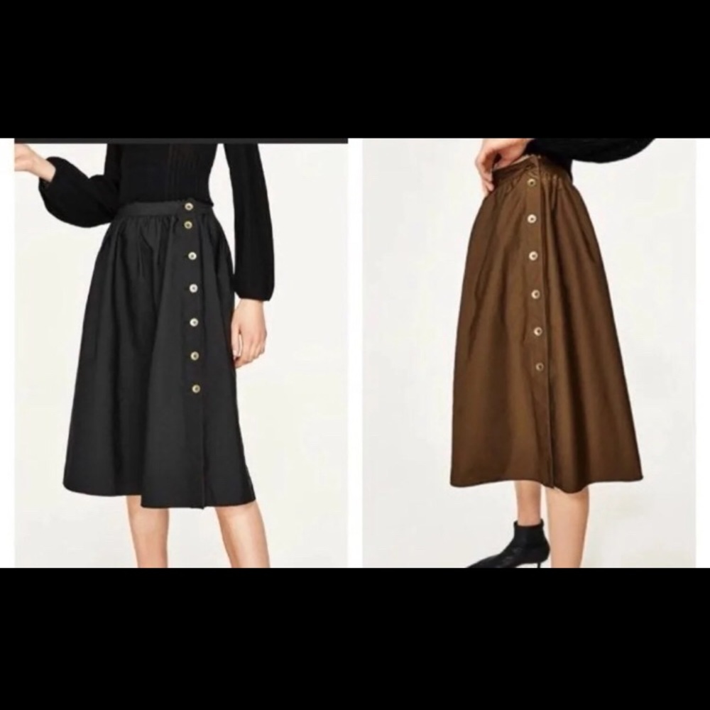 Zara A-Line Skirt in Black and Brown